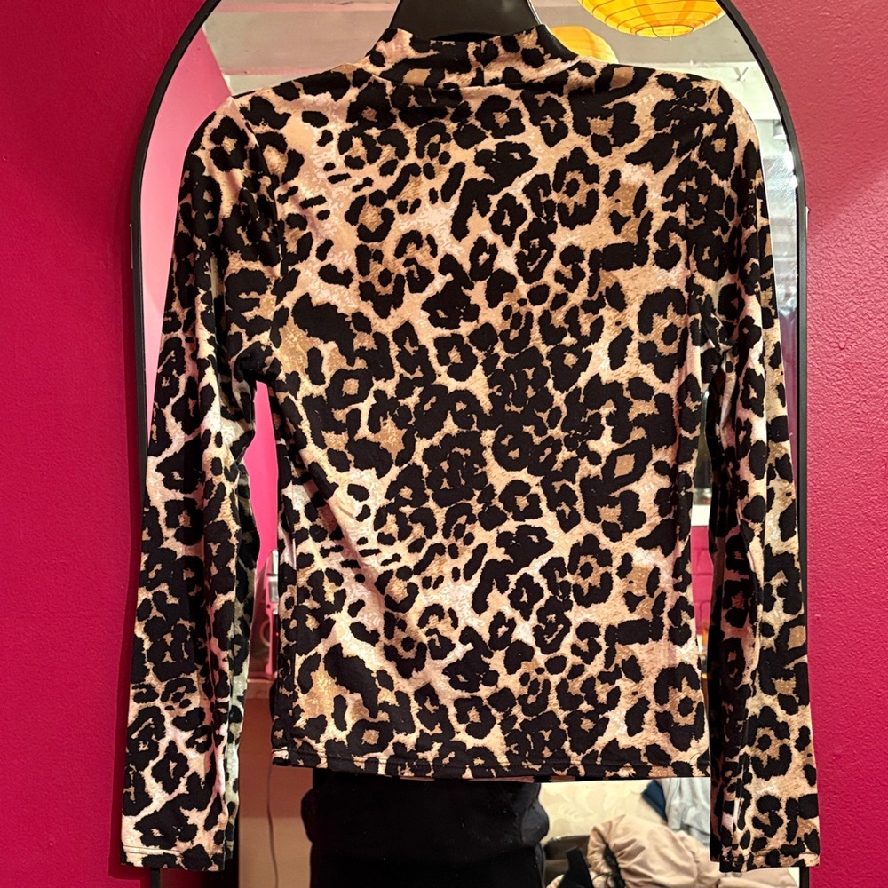Gaze Leopard Print Blouse - Black and Tan